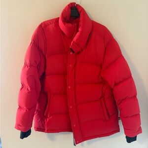 Aritzia Vibrant Red Puffer Coat
